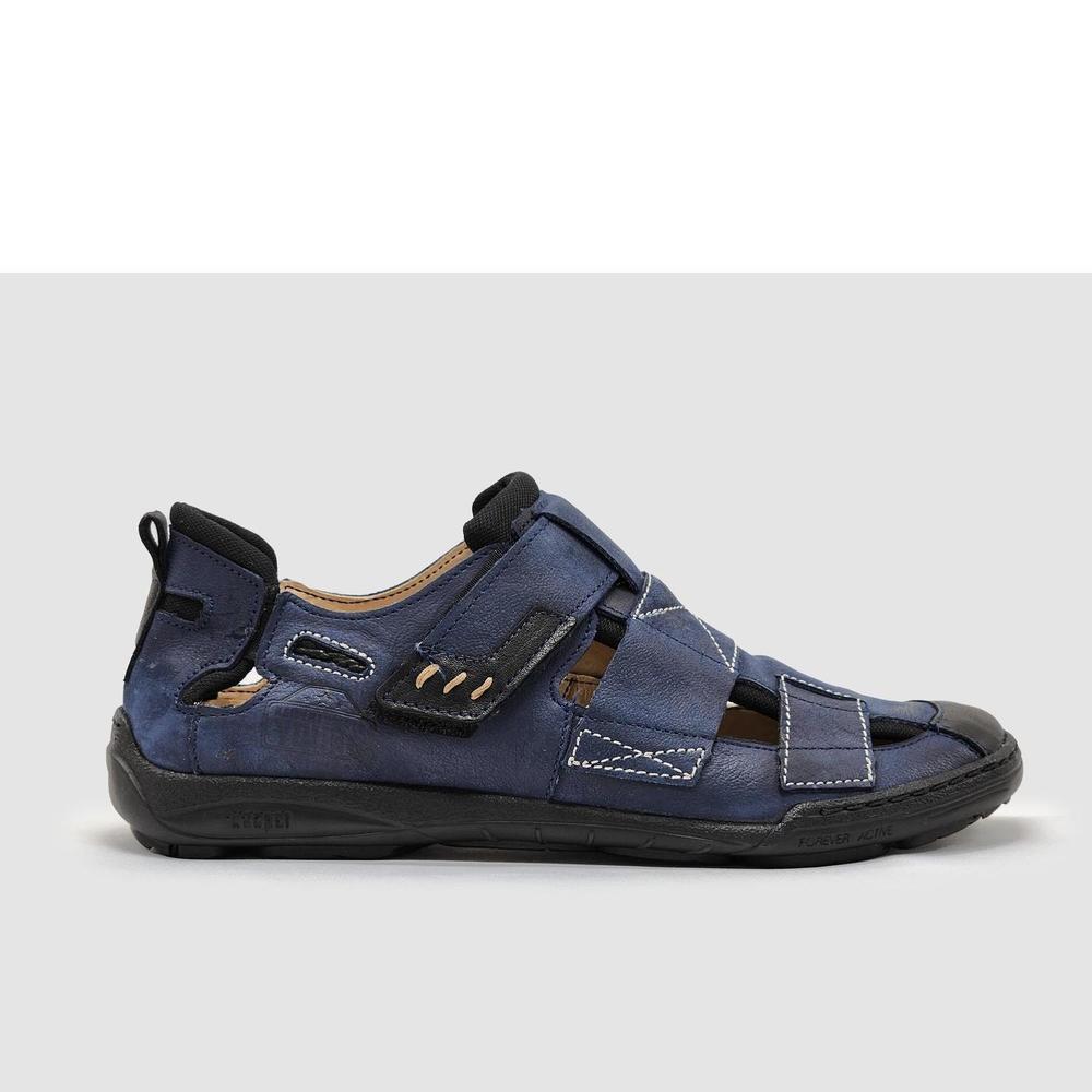 NEW KCR GROUP men's leather sandals in blue